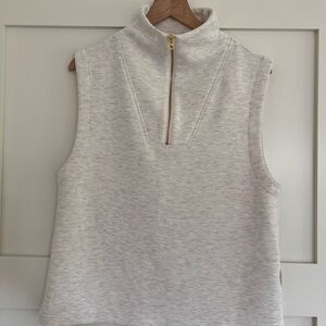 Varley double soft half zip in ivory marl